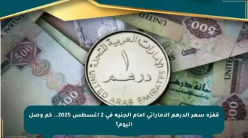 قفزة سعر الدرهم الإماراتي أمام الجنيه في 2 أغسطس 2025.. كم وصل اليوم؟